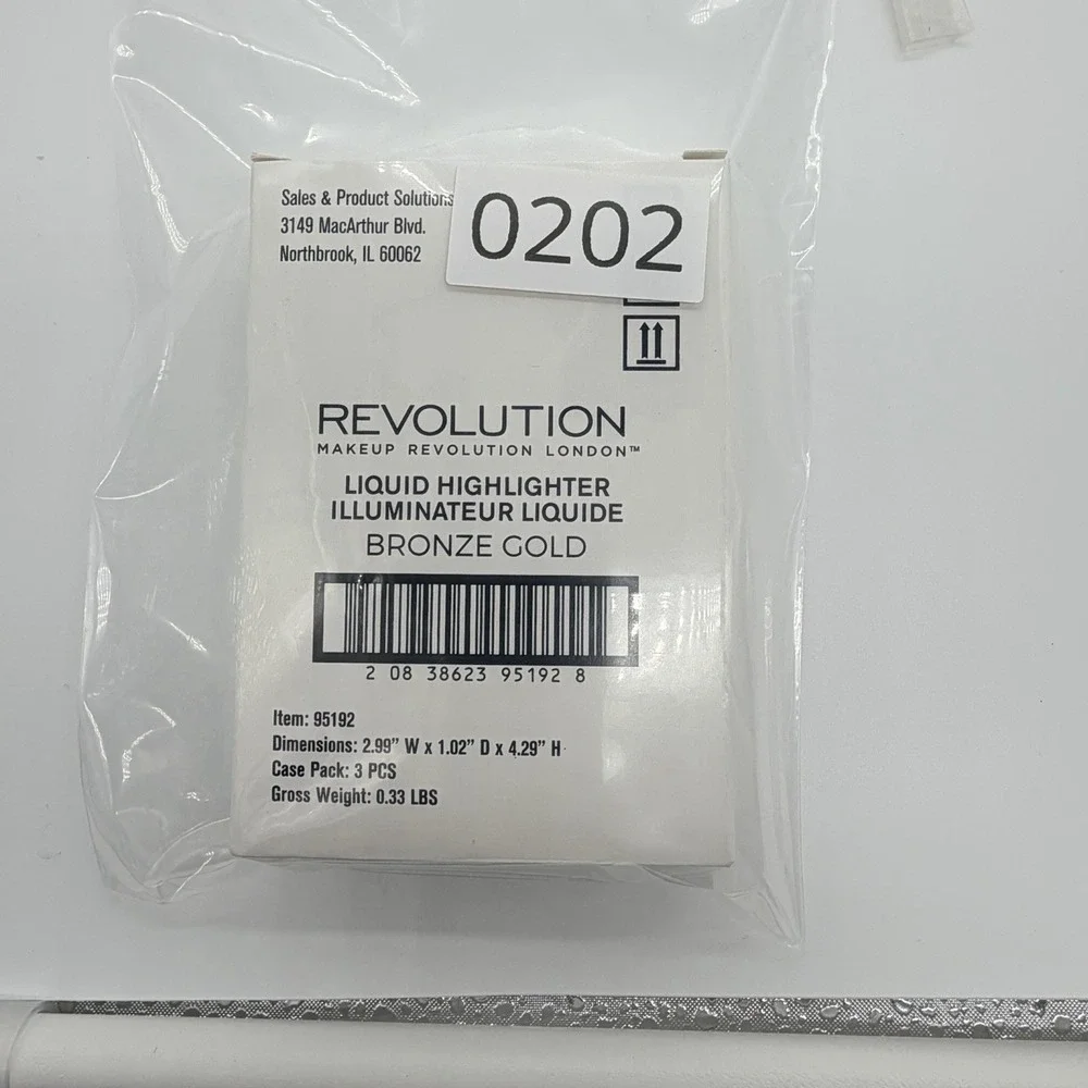 Revolution Bronze Gold Liquid Highlighter - 0.61 fl. oz. London Makeup 3 Pack